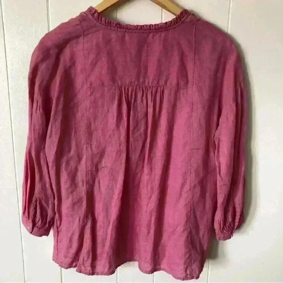 J.Jill 3/4 Sleeve Linen Top Blouse Size S - Picture 7 of 8